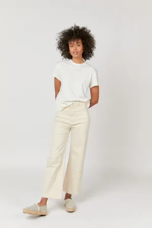 Aberdeen High Rise Wide Leg Crop Ecru