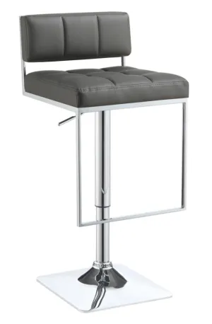 Adjustable Bar Stool Chrome and Grey