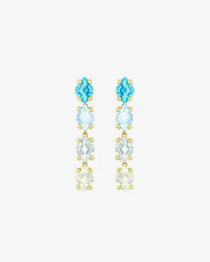 Amalfi Diamond Cut Blue Ombre Mini Drop Earrings