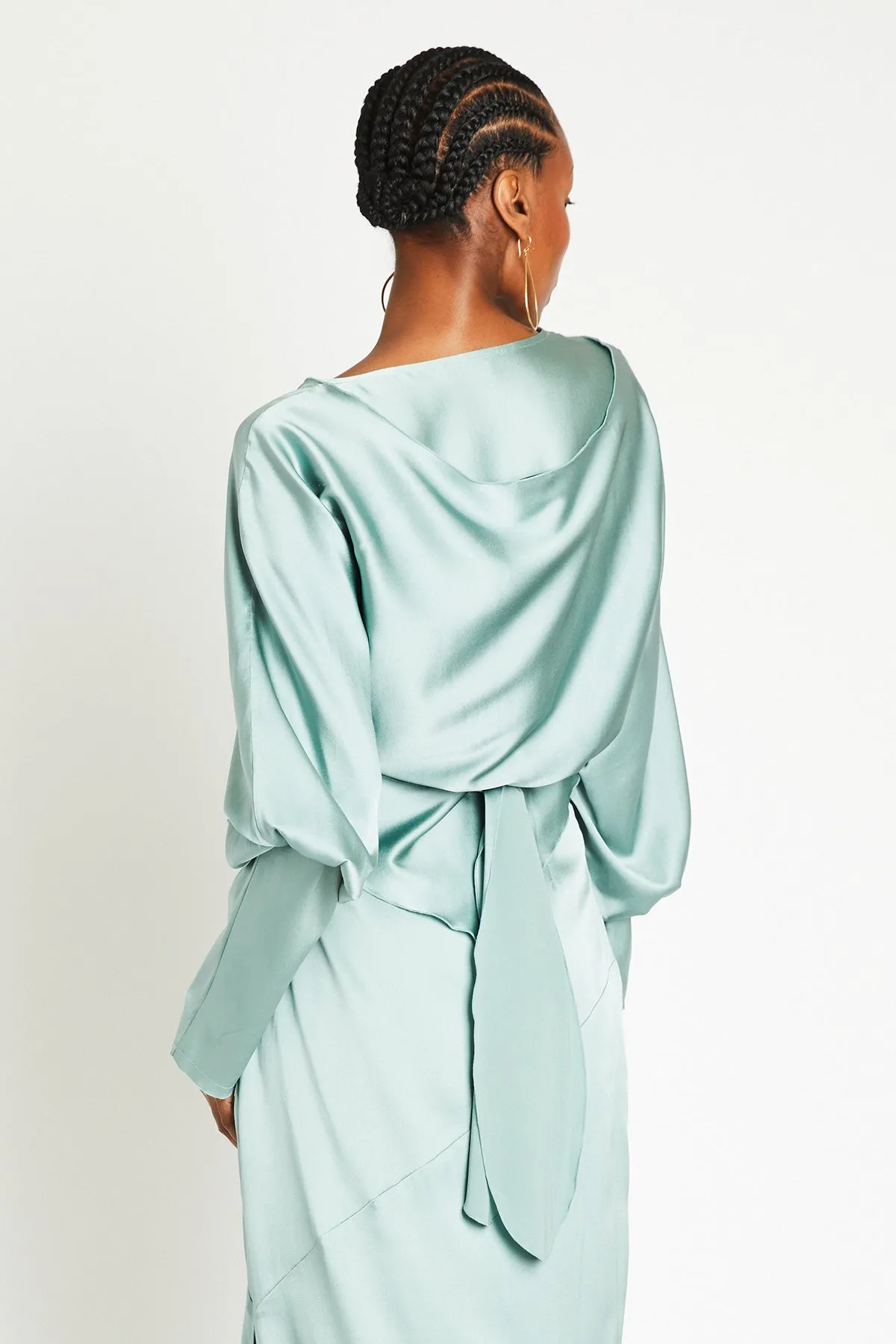   Beryll Ali Silk Wrap Top | Mint