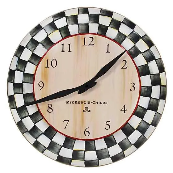 Courtly Check Enamel Clock (Mackenzie Childs)