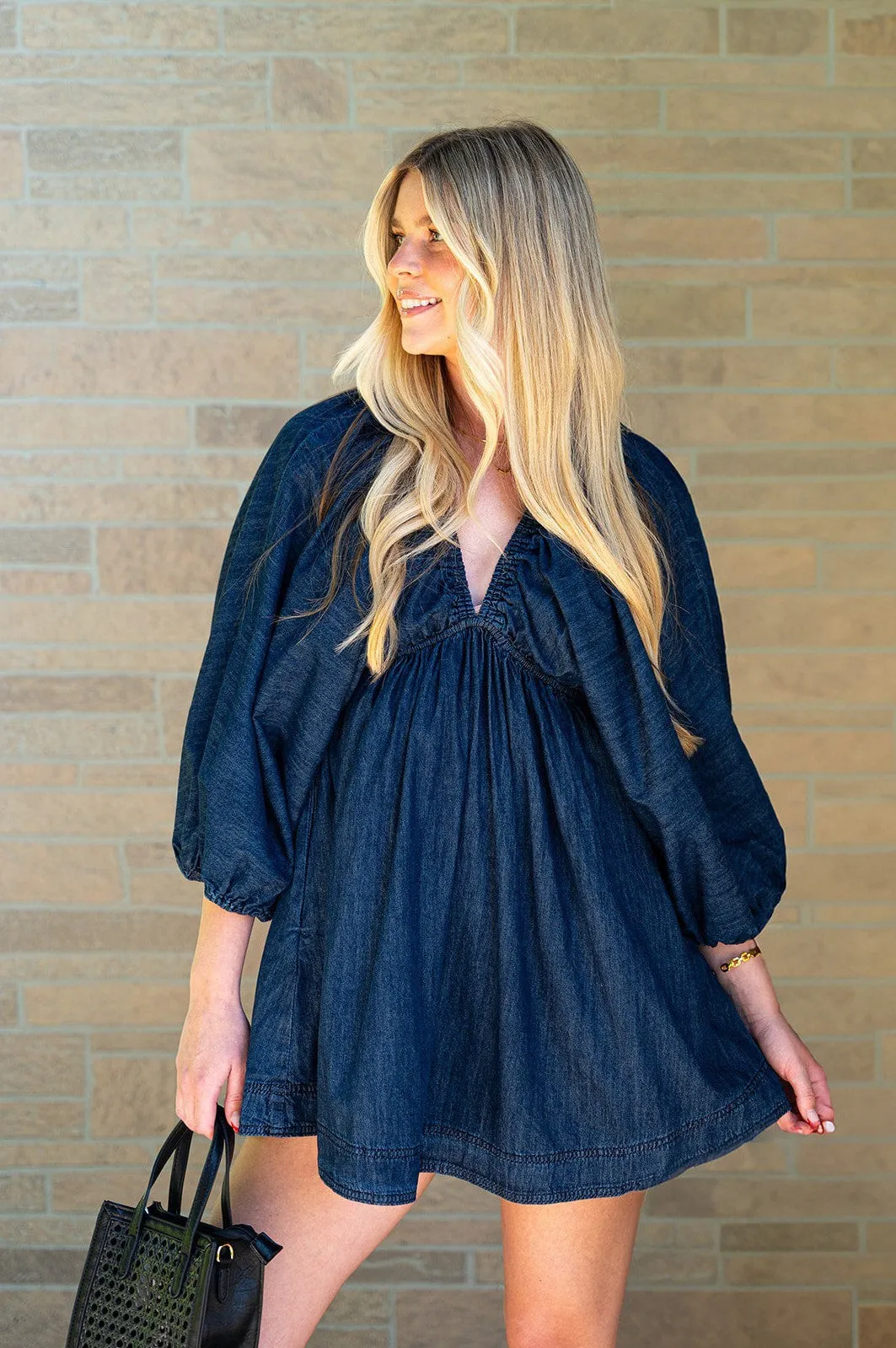 Daisy Denim Dress Dark Wash