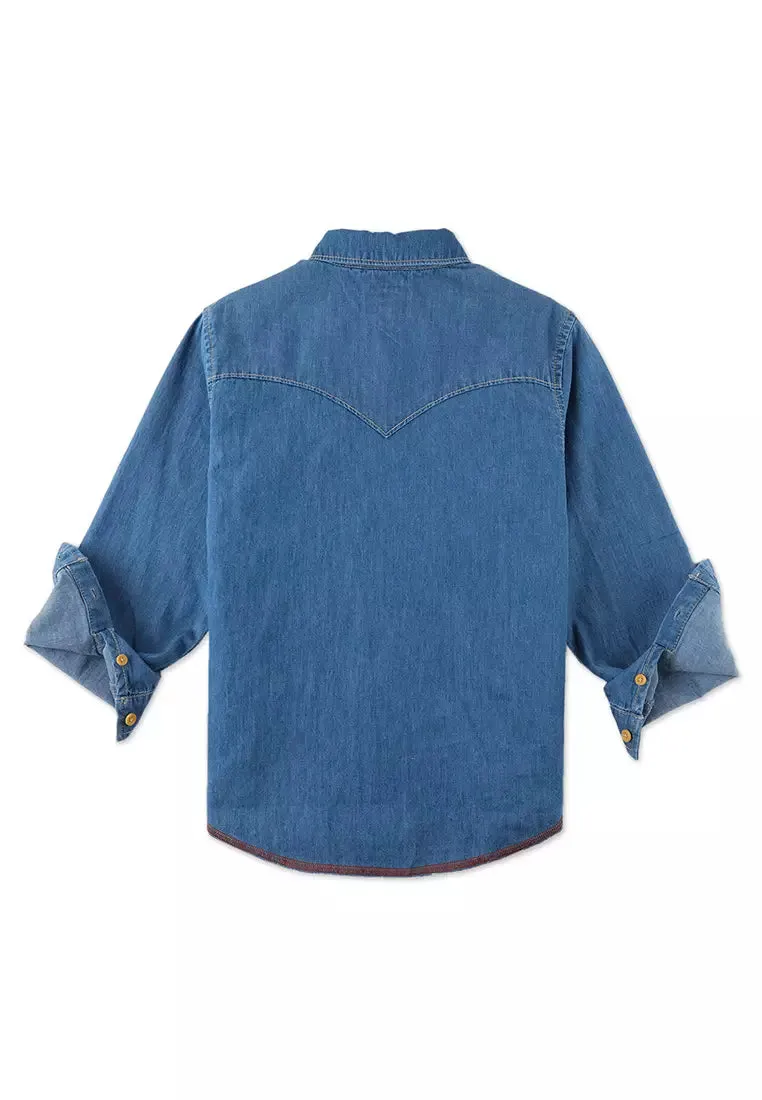 Denim Western Shirt | Light Blue Wash