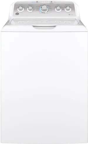 GE GTW500ASNWS 27 Inch Top Load Washer with 4.6 cu. ft. Capacity, 13 Wash Cycles, 6 Water Temperatures, Quick Wash, Deep Clean, Stain Pretreat, and ENERGY STAR® Certified: White