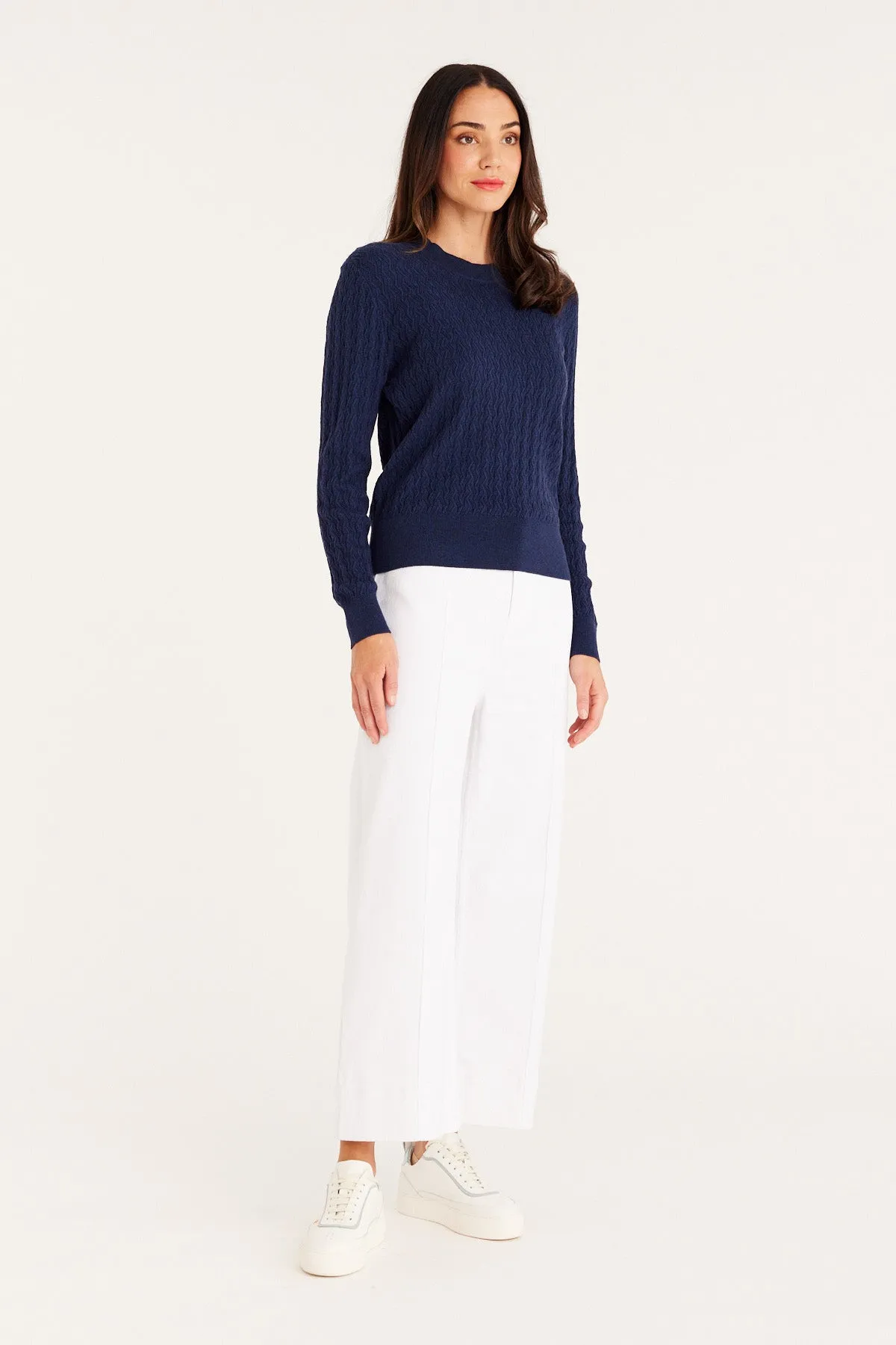 Gloria Twill Pant - White