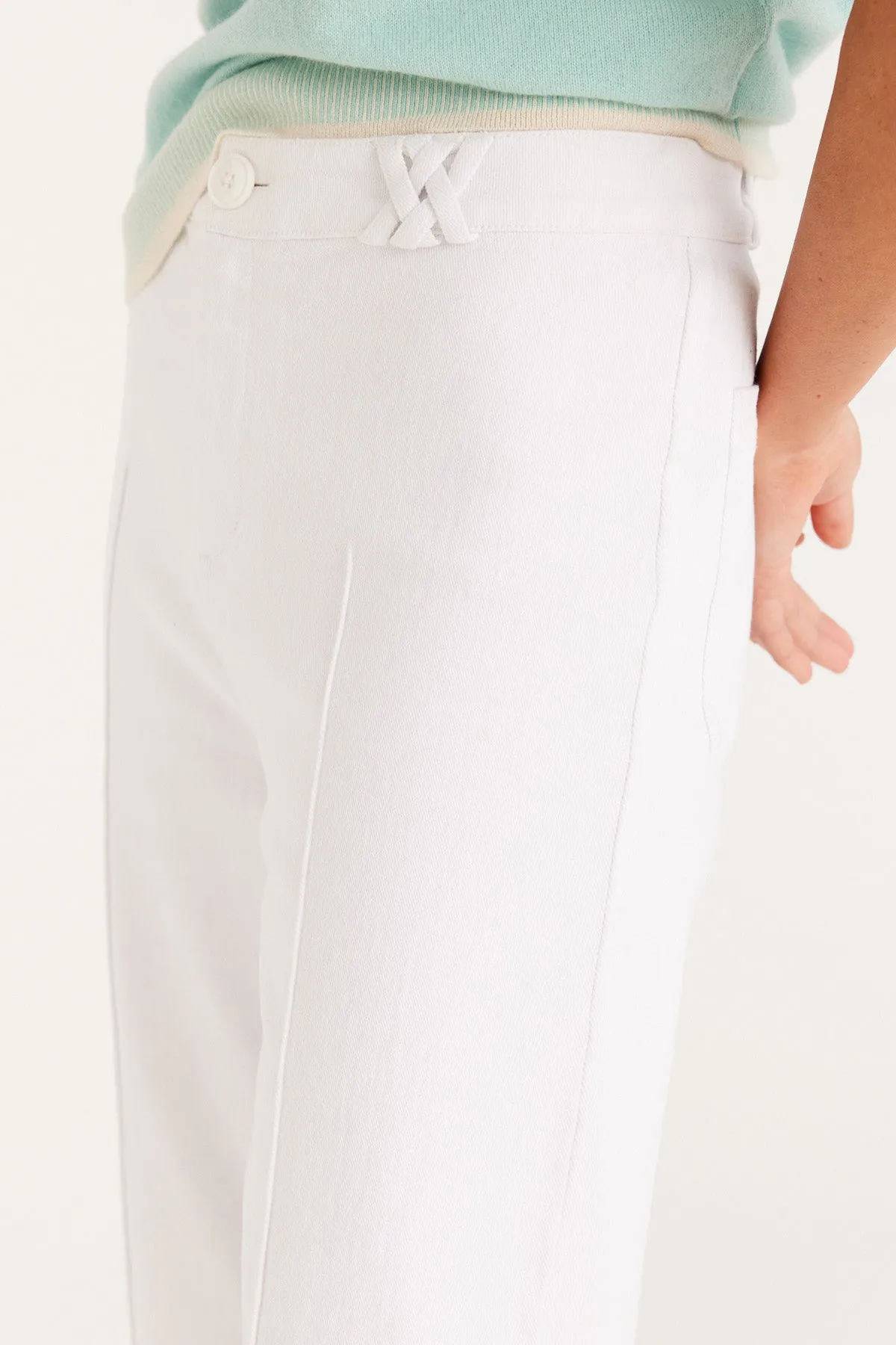 Gloria Twill Pant - White