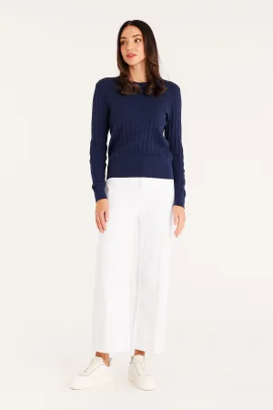 Gloria Twill Pant - White