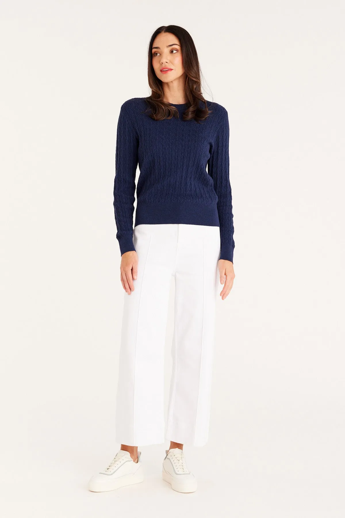 Gloria Twill Pant - White