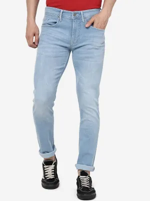 Ice Blue Solid Slim Fit Jeans | JadeBlue