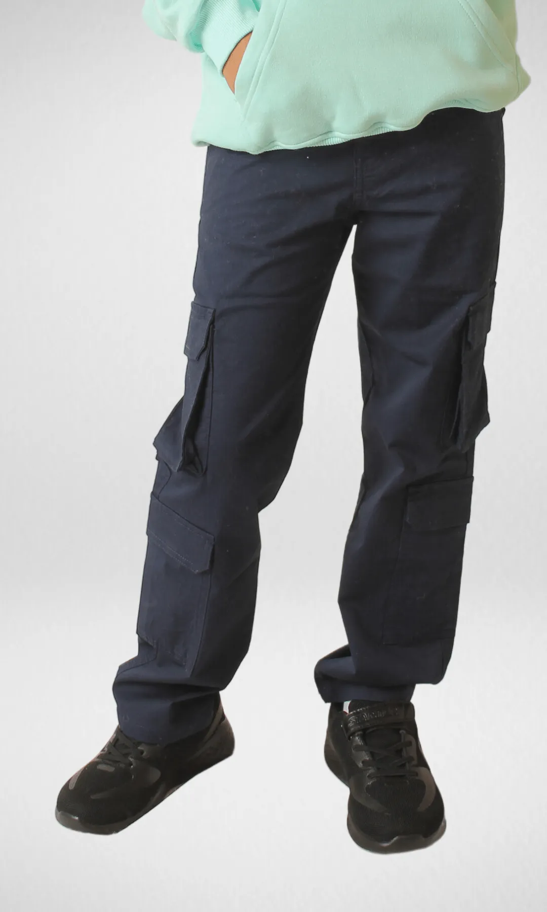 KIDS Bershka Cargo Pants - Dark Blue