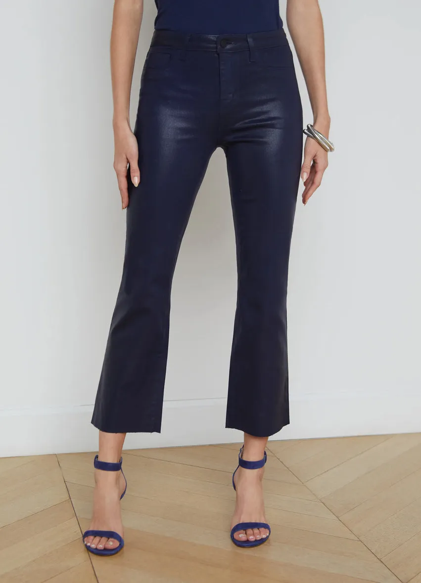 La2714 Kendra Crop Flare - Navy Coated