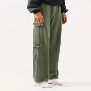 Olive Unisex Wide Leg Cargo Trouser