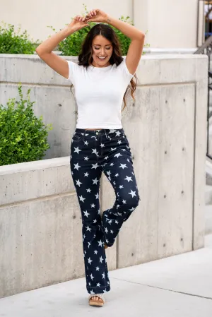 Plus Size Stars All Over High Rise Flare