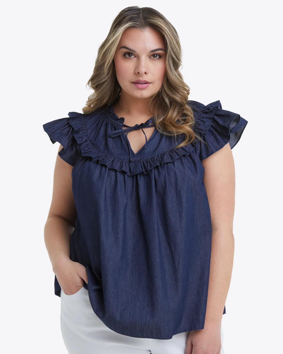 Raelynn Top in Dark Wash