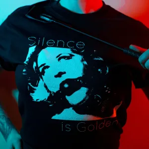 Premium Slim Fit Tee - Silence is Golden BDSM Theme