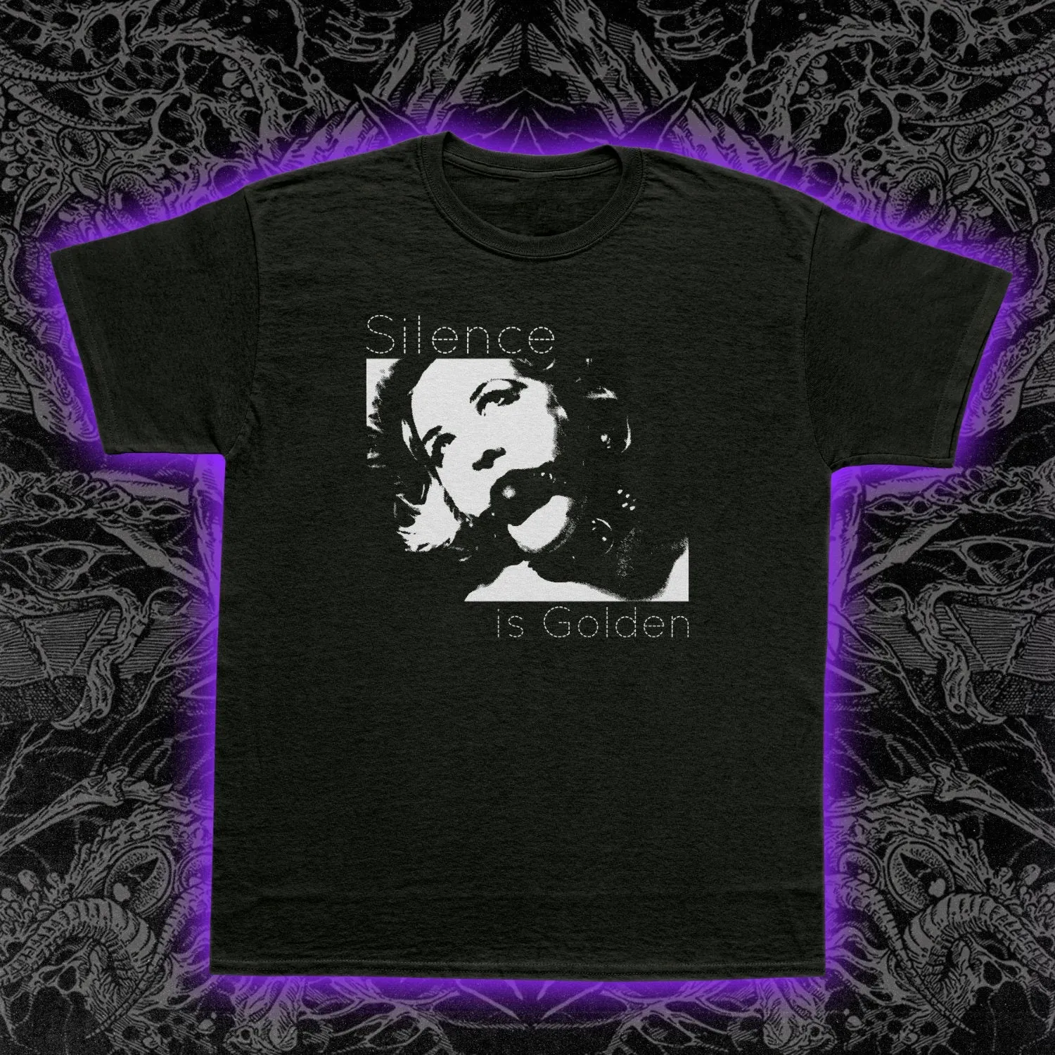 Premium Slim Fit Tee - Silence is Golden BDSM Theme