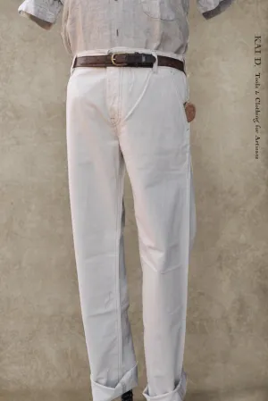 Slim Cut Trousers - Bone - 30, 34