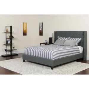 Twin Platform Bed Set-Gray HG-BMF-45-GG