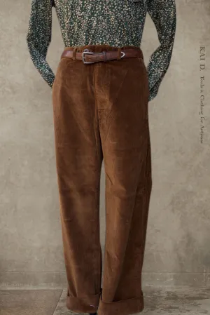 Wide Leg Trousers - Caramel Corduroy - 30, 32, 34, 36