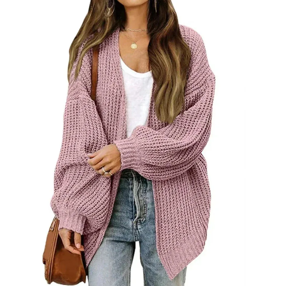 Womens Casual Loose Fit Open Cardigan