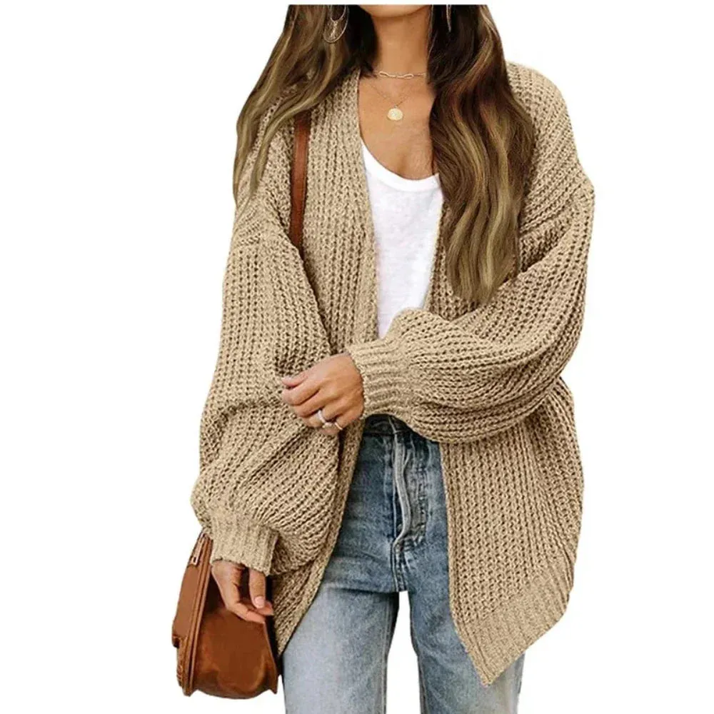 Womens Casual Loose Fit Open Cardigan