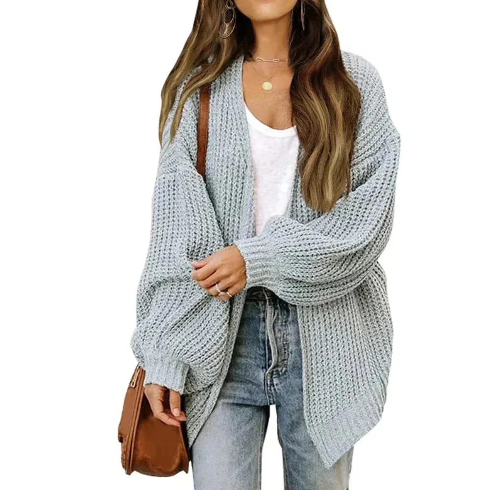 Womens Casual Loose Fit Open Cardigan