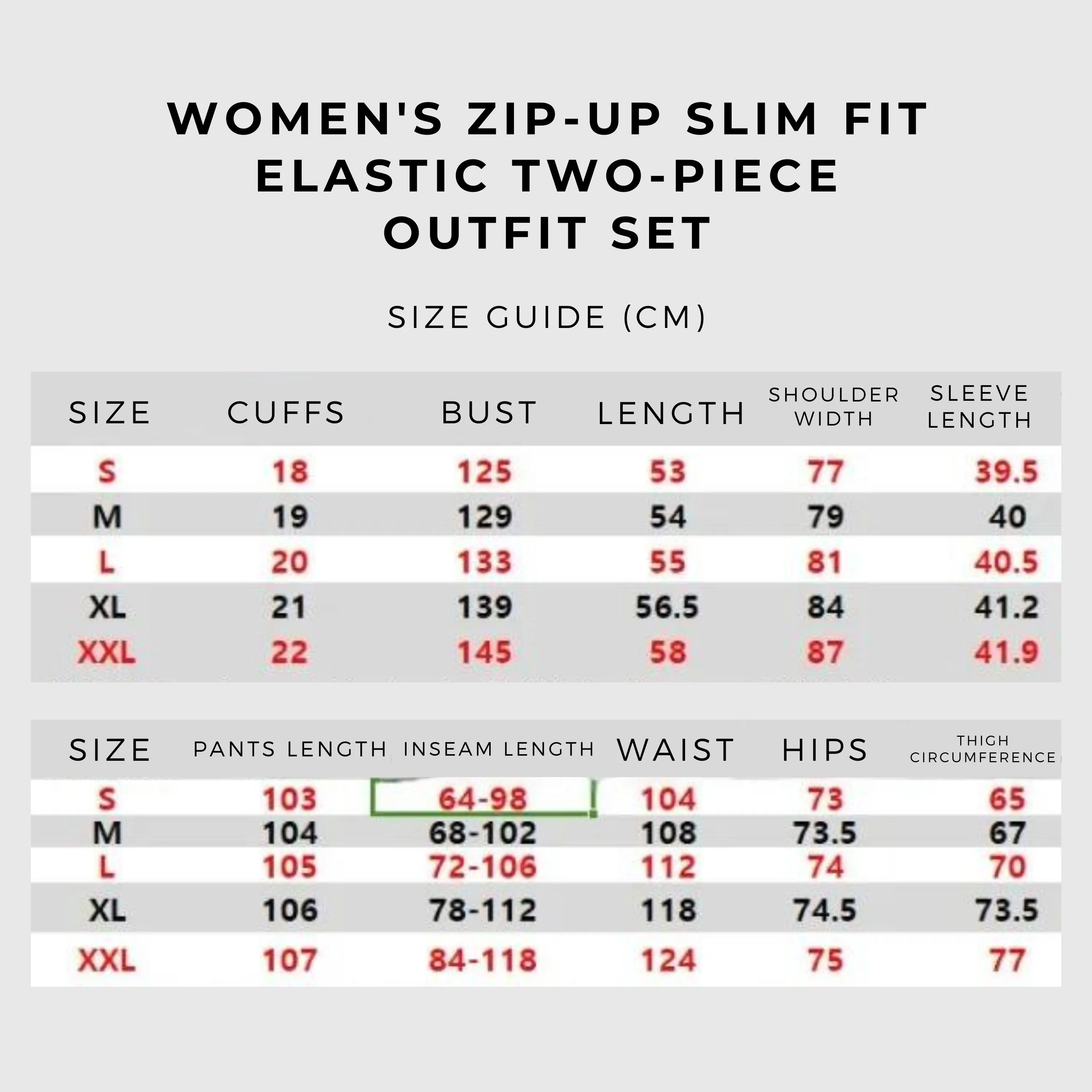 Women's Zip-up Slim Fit Elastic Two-piece Outfit Set