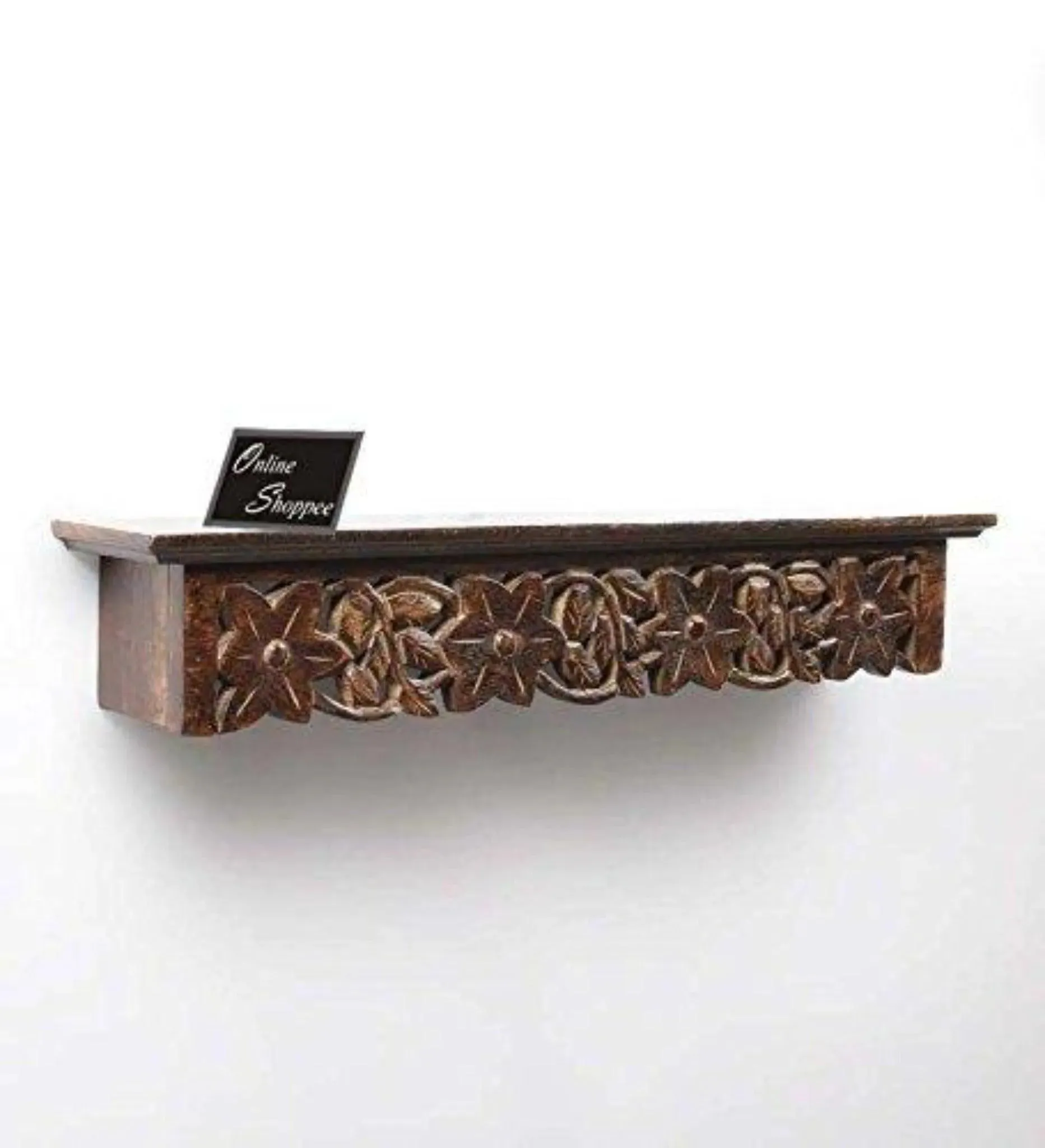 Wooden Fancy Floating Wall Bracket Book Rack